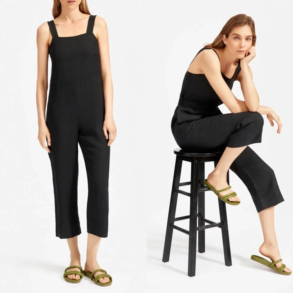 Everlane Linen Square-Neck Jumpsuit